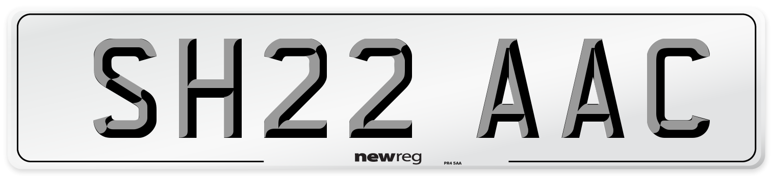 SH22 AAC Number Plate from New Reg